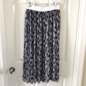 Blue dot midi skirt